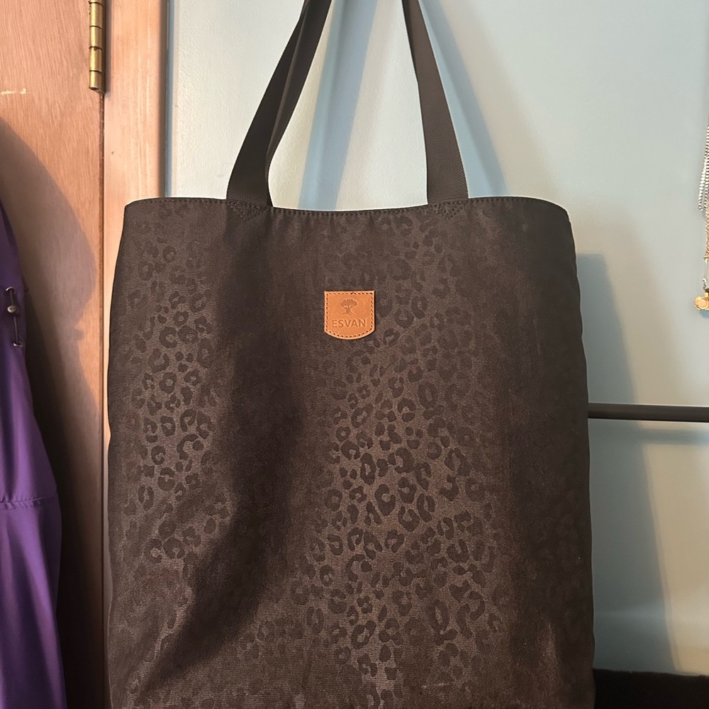 Amazon Black Tote Bag with Subtle Animal Print